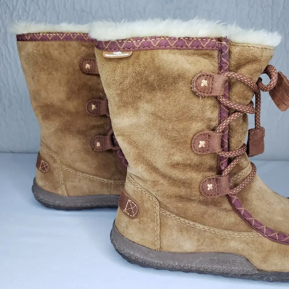 Cushe Clare Womens Size 7 Waterproof Technology Boots Lace Up Fur Lined